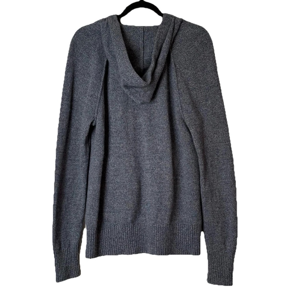 Banana Republic Men’s M Merino Wool Blend Full Zip Sweater Hoodie Gray Knit - Picture 2 of 6